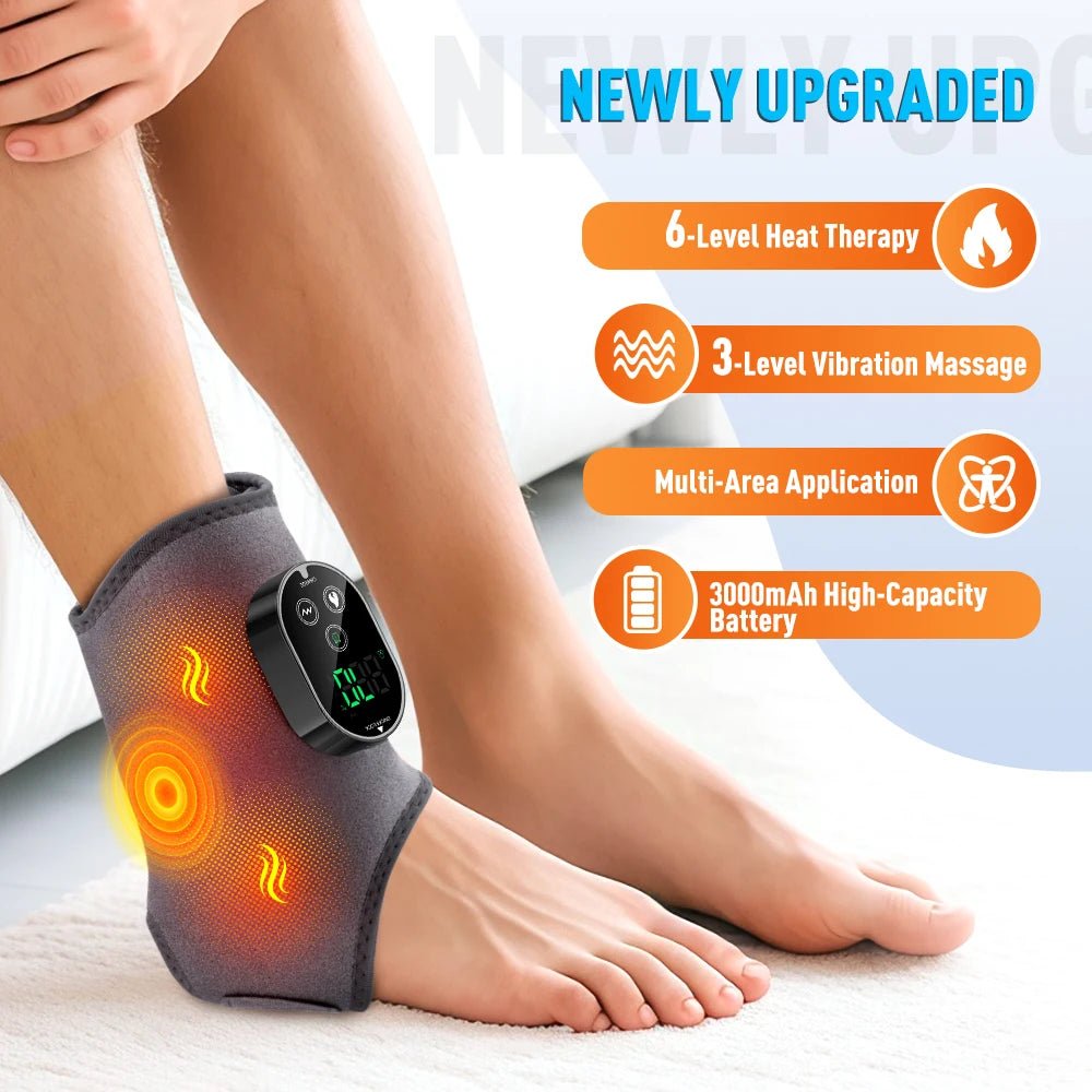 Electric Ankle Protector Ankle & Wrist Massager Foot Brace Hot Compress Vibration Ankle Support Guard Band Muscle Relax - Xlam