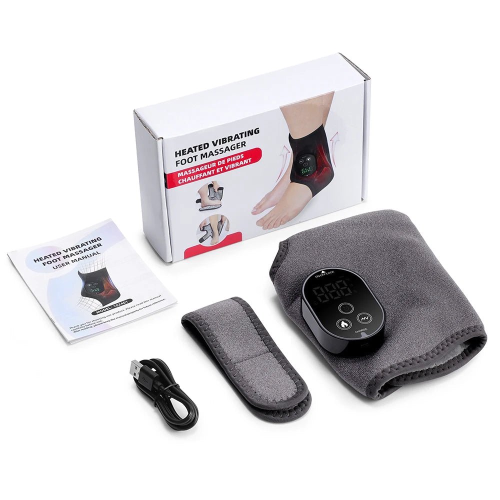 Electric Ankle Protector Ankle & Wrist Massager Foot Brace Hot Compress Vibration Ankle Support Guard Band Muscle Relax - Xlam