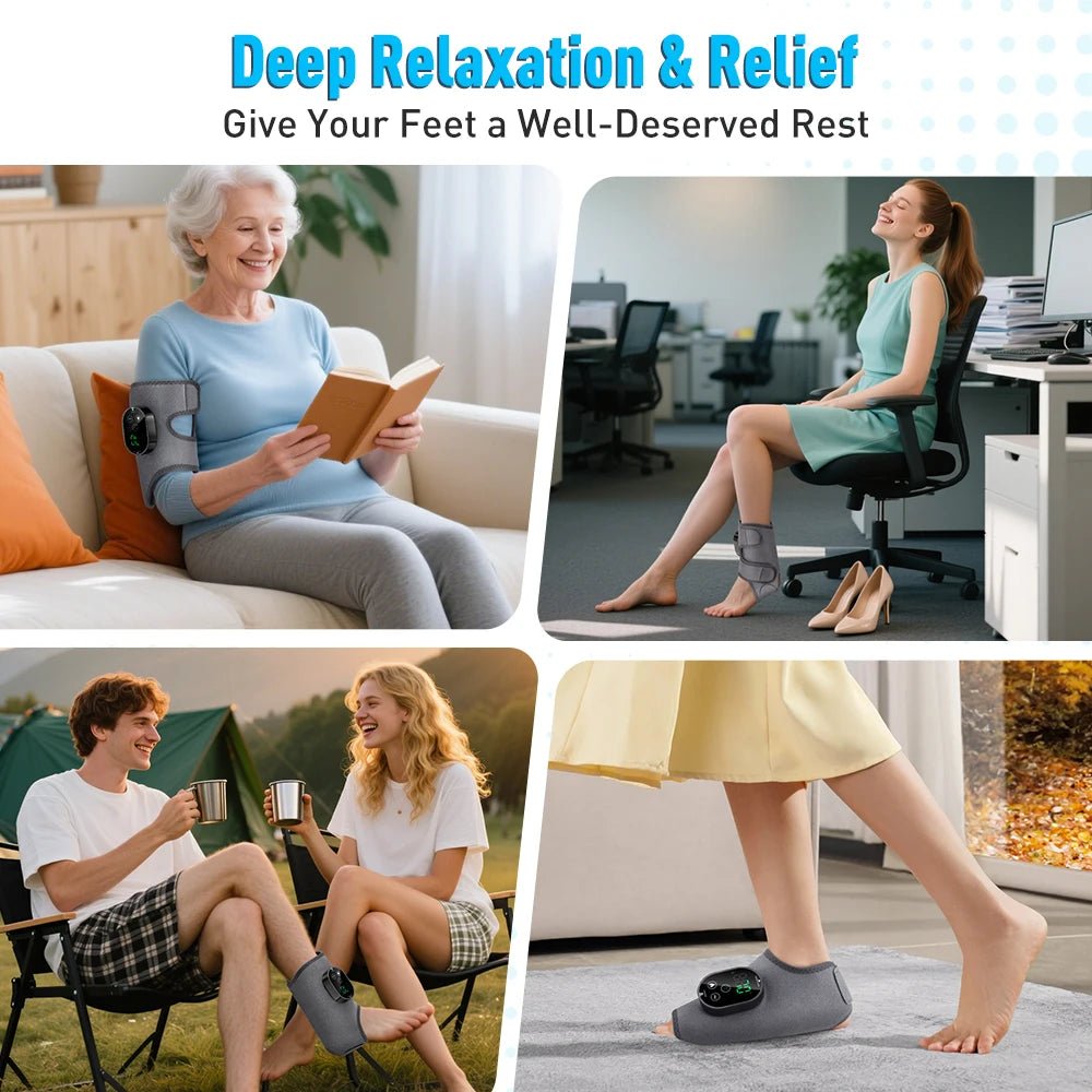 Electric Ankle Protector Ankle & Wrist Massager Foot Brace Hot Compress Vibration Ankle Support Guard Band Muscle Relax - Xlam