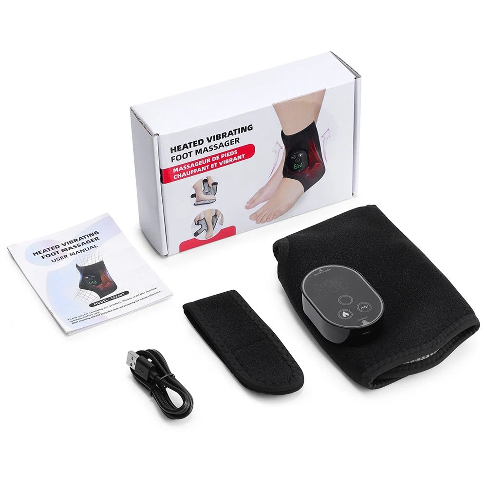 Electric Ankle Protector Ankle & Wrist Massager Foot Brace Hot Compress Vibration Ankle Support Guard Band Muscle Relax - Xlam