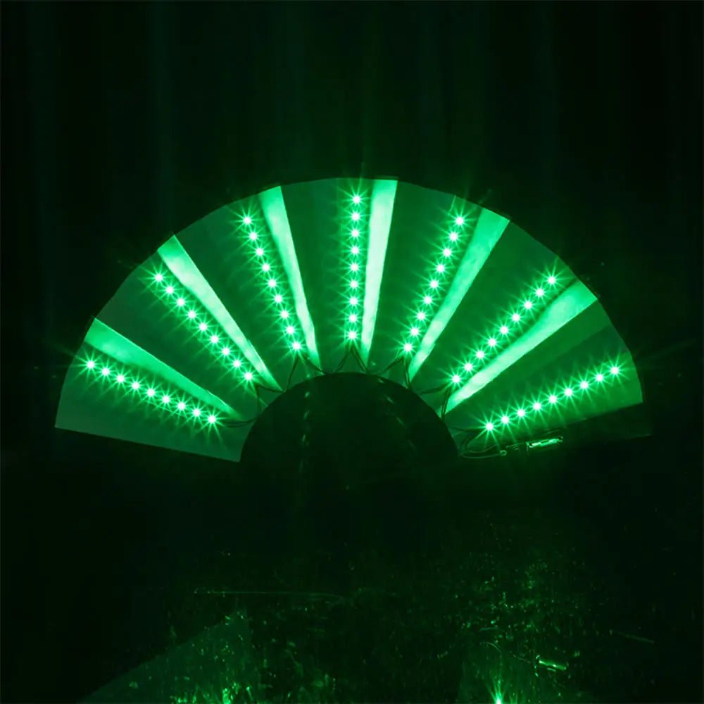 Glow Folding Led Fan Dancing Light Fan Night Show Halloween Christmas Rave Festival Accessories Glow In The Dark Party Supplies - Xlam