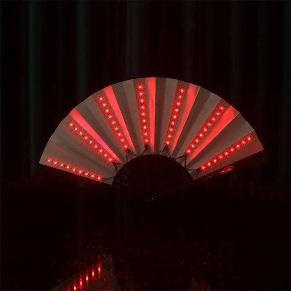 Glow Folding Led Fan Dancing Light Fan Night Show Halloween Christmas Rave Festival Accessories Glow In The Dark Party Supplies - Xlam