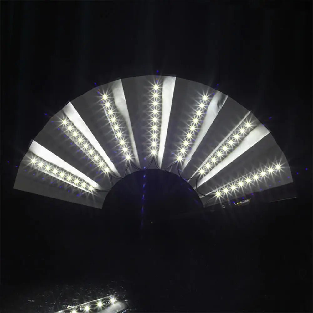 Glow Folding Led Fan Dancing Light Fan Night Show Halloween Christmas Rave Festival Accessories Glow In The Dark Party Supplies - Xlam