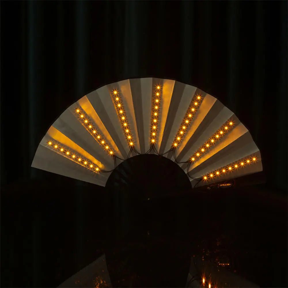 Glow Folding Led Fan Dancing Light Fan Night Show Halloween Christmas Rave Festival Accessories Glow In The Dark Party Supplies - Xlam