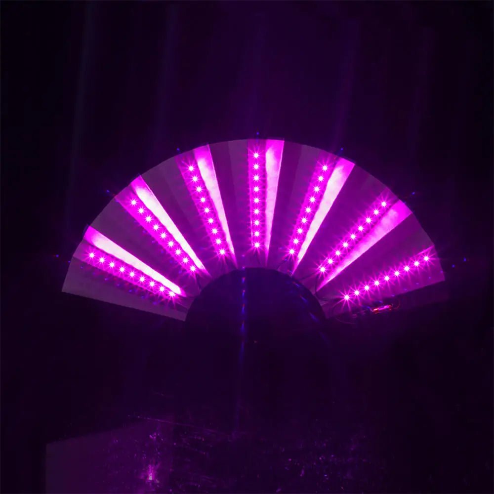 Glow Folding Led Fan Dancing Light Fan Night Show Halloween Christmas Rave Festival Accessories Glow In The Dark Party Supplies - Xlam