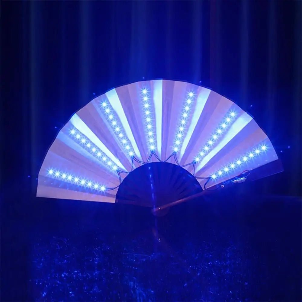 Glow Folding Led Fan Dancing Light Fan Night Show Halloween Christmas Rave Festival Accessories Glow In The Dark Party Supplies - Xlam