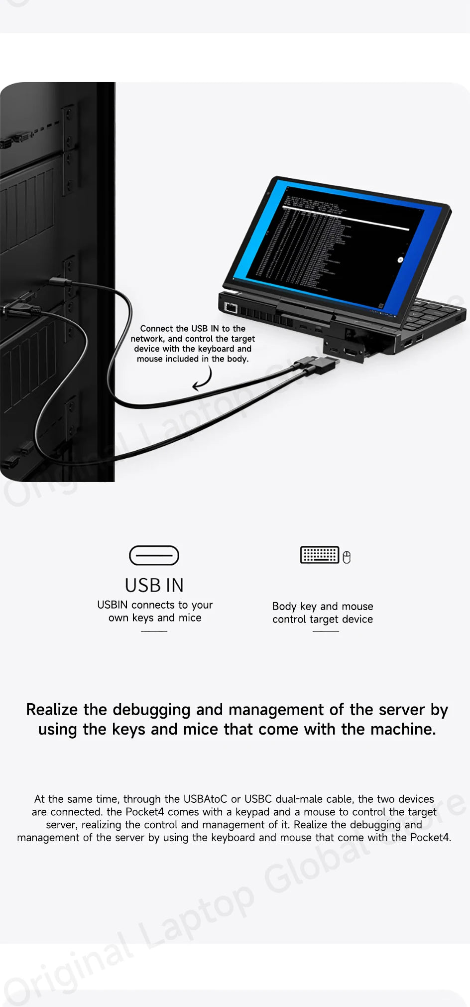 GPD Pocket 4 2025 AMD AI 9 HX 370 32GB/64GB RAM 2TB/4TB SSD 8.8 - inch 2.5K resolution 144 Hz refresh rate mini laptop - Xlam