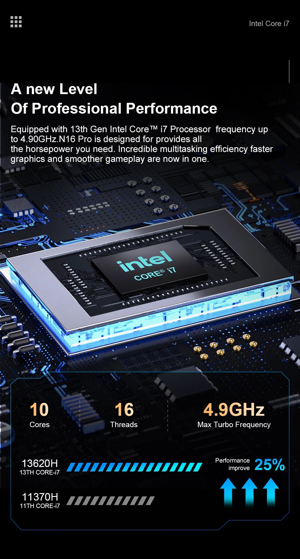 Laptop 16 inch 2.5K 120Hz Intel Core i7 - 13620H WiFi 6 32GB RAM 1TB SSD Laptop Windows 11 pro Notebook Office Computer - Xlam