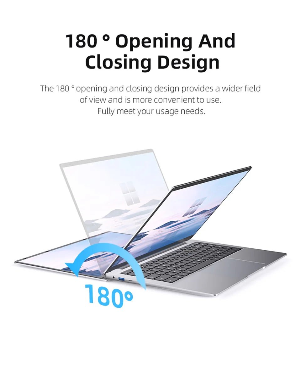 Laptop Computer Windows 11 Pro Intel Atom A3950 2025 Notebook PC 12GB RAM 512GB 1TB 2TB SSD 1920*1080P Office Study Computer - Xlam