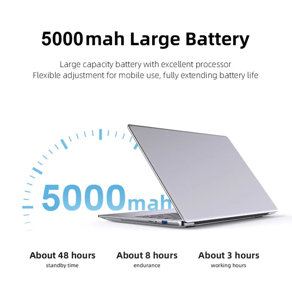 Laptop Computer Windows 11 Pro Intel Atom A3950 2025 Notebook PC 12GB RAM 512GB 1TB 2TB SSD 1920*1080P Office Study Computer - Xlam