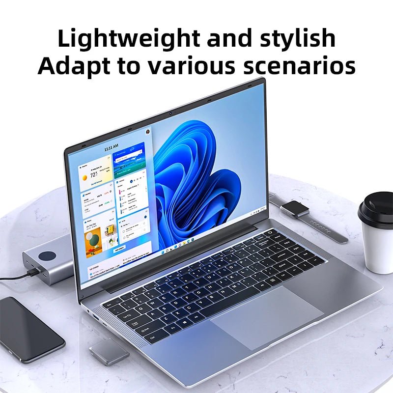 Laptop Computer Windows 11 Pro Intel Atom A3950 2025 Notebook PC 12GB RAM 512GB 1TB 2TB SSD 1920*1080P Office Study Computer - Xlam