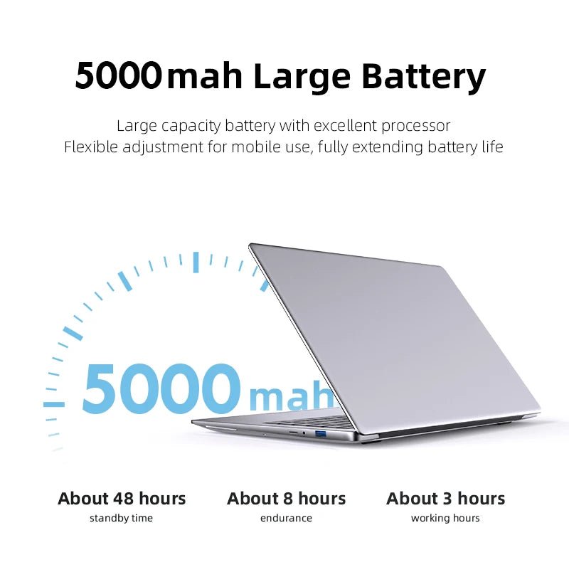 Laptop Computer Windows 11 Pro Intel Atom A3950 2025 Notebook PC 12GB RAM 512GB 1TB 2TB SSD 1920*1080P Office Study Computer - Xlam
