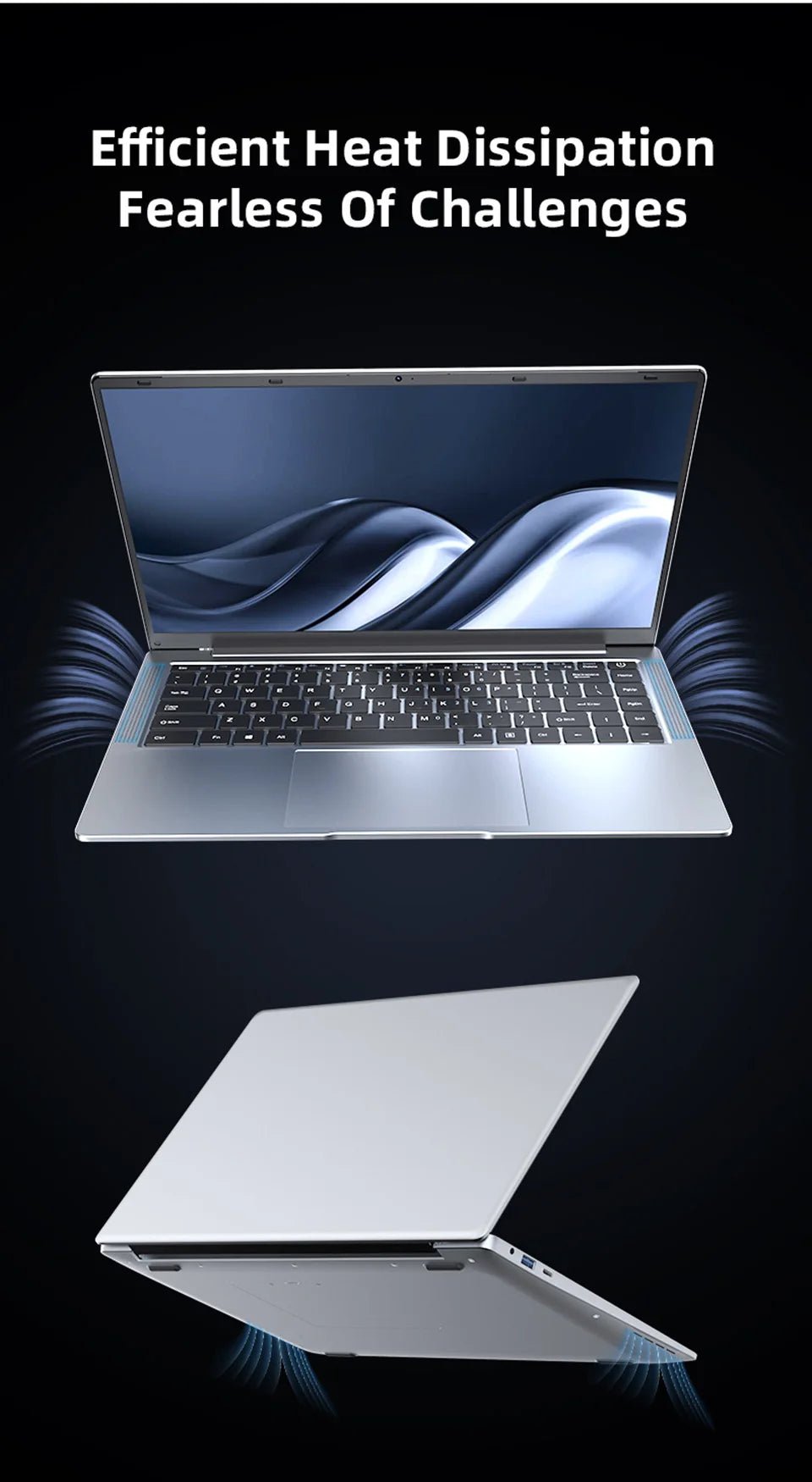 Laptop Computer Windows 11 Pro Intel Atom A3950 2025 Notebook PC 12GB RAM 512GB 1TB 2TB SSD 1920*1080P Office Study Computer - Xlam