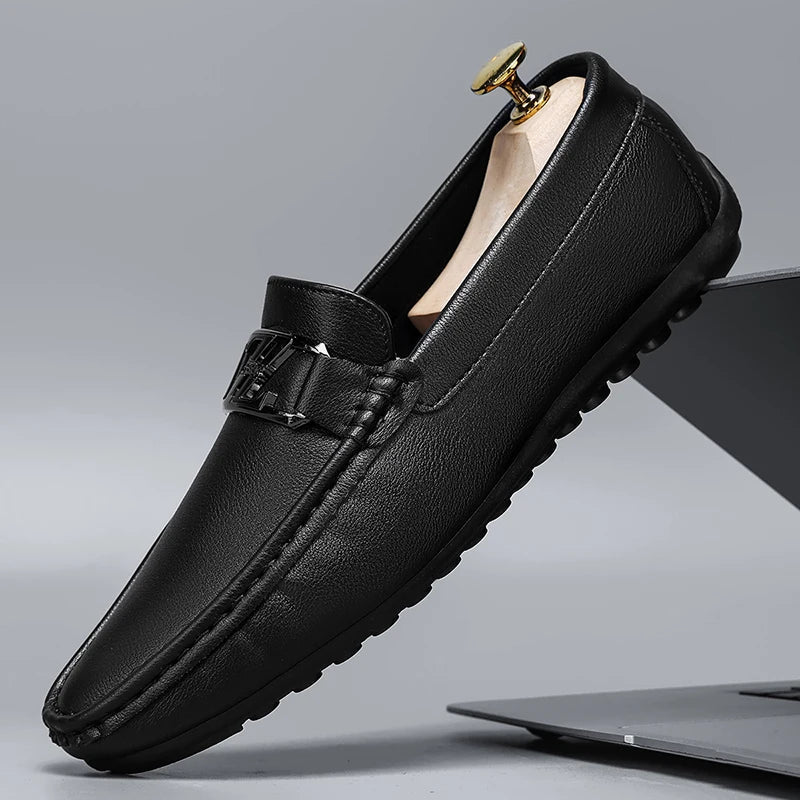 Luxury Brand Comfortable Men Moccasins Soft Male Driving Shoes Fashion Leather Men Casual Shoes Slip on Italian Formal Loafers - Xlam