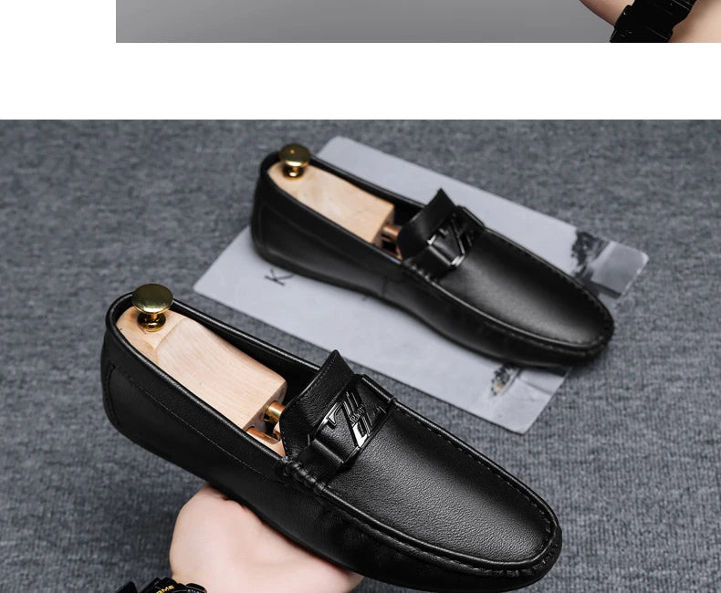 Luxury Brand Comfortable Men Moccasins Soft Male Driving Shoes Fashion Leather Men Casual Shoes Slip on Italian Formal Loafers - Xlam
