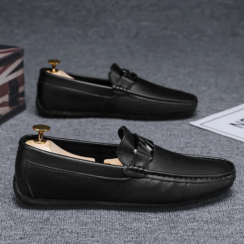 Luxury Brand Comfortable Men Moccasins Soft Male Driving Shoes Fashion Leather Men Casual Shoes Slip on Italian Formal Loafers - Xlam