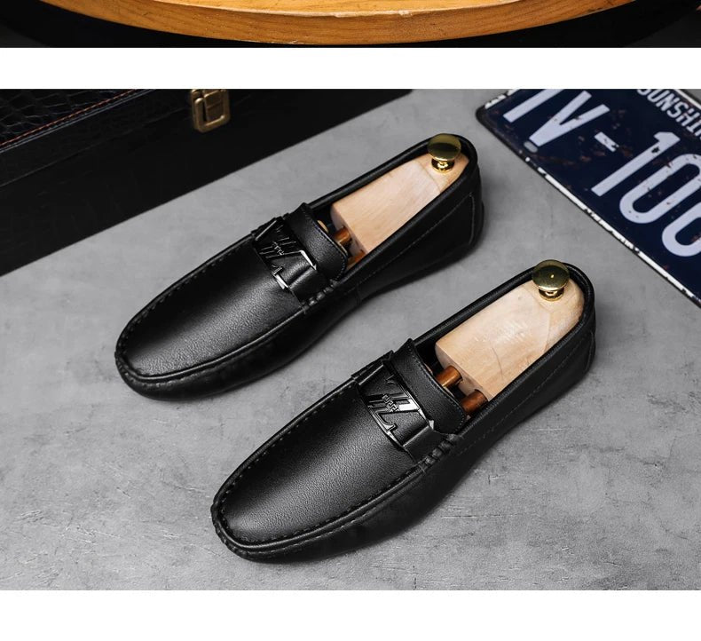 Luxury Brand Comfortable Men Moccasins Soft Male Driving Shoes Fashion Leather Men Casual Shoes Slip on Italian Formal Loafers - Xlam