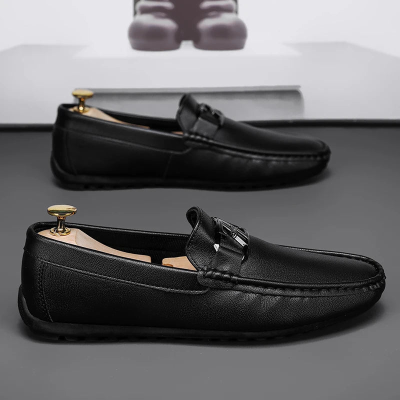 Luxury Brand Comfortable Men Moccasins Soft Male Driving Shoes Fashion Leather Men Casual Shoes Slip on Italian Formal Loafers - Xlam