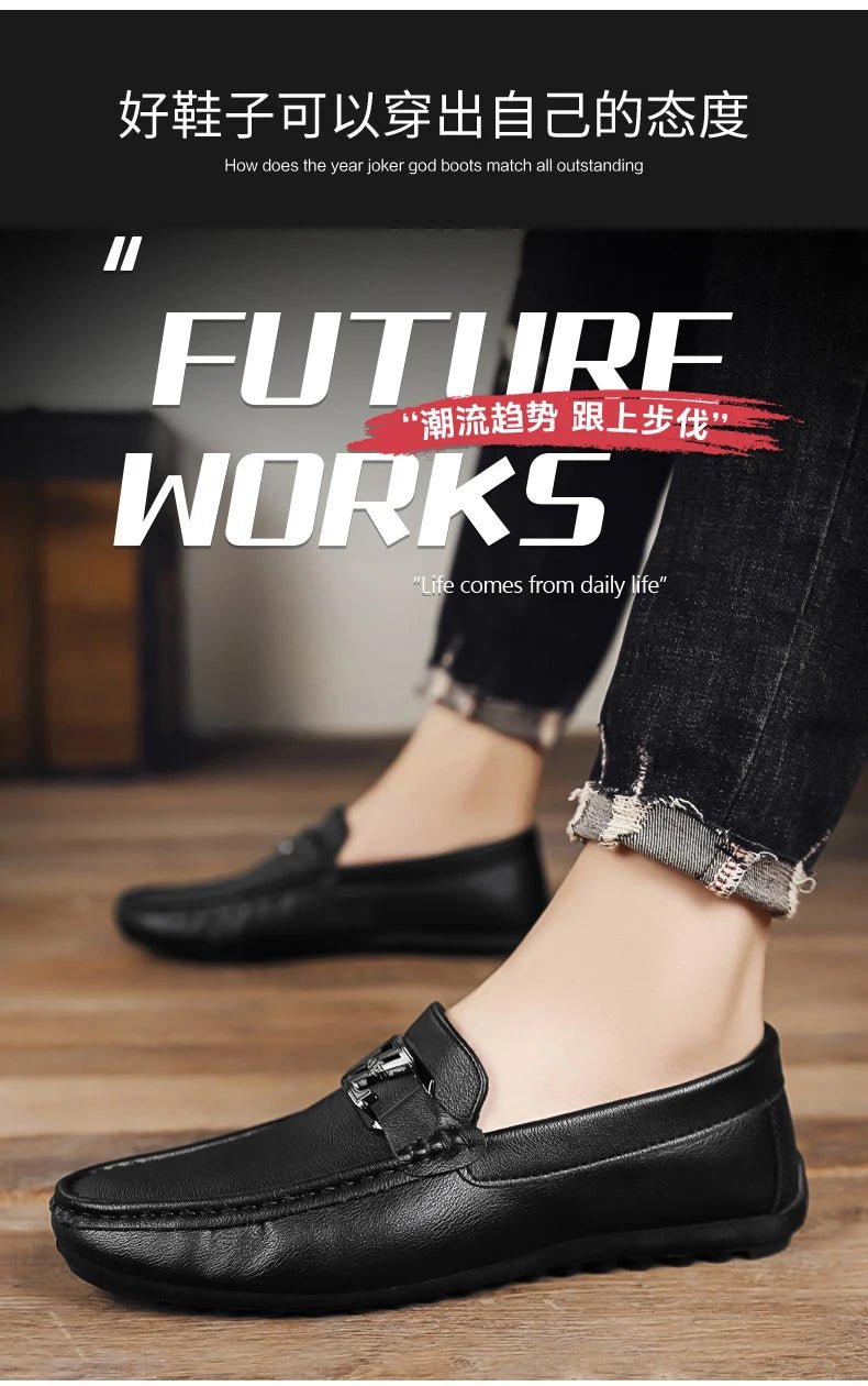 Luxury Brand Comfortable Men Moccasins Soft Male Driving Shoes Fashion Leather Men Casual Shoes Slip on Italian Formal Loafers - Xlam