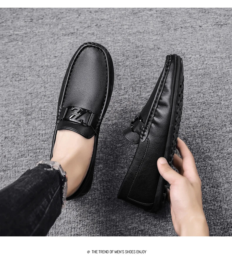 Luxury Brand Comfortable Men Moccasins Soft Male Driving Shoes Fashion Leather Men Casual Shoes Slip on Italian Formal Loafers - Xlam