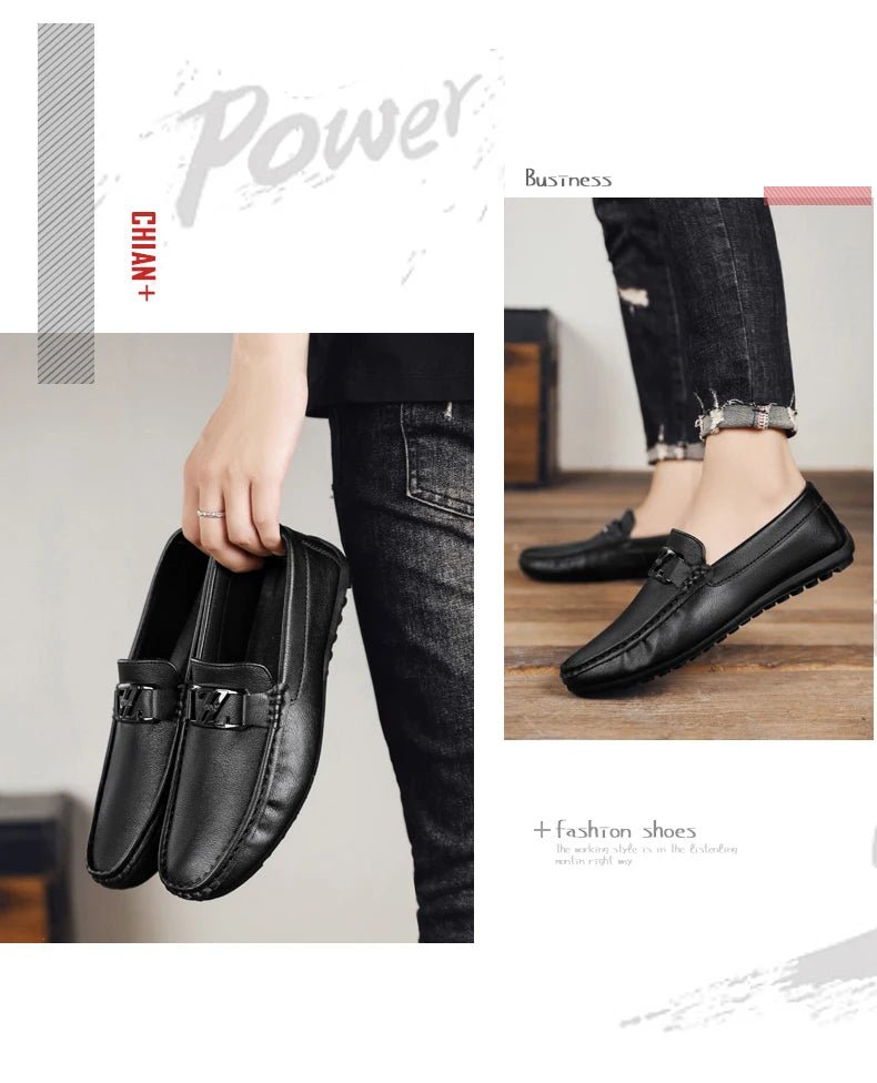 Luxury Brand Comfortable Men Moccasins Soft Male Driving Shoes Fashion Leather Men Casual Shoes Slip on Italian Formal Loafers - Xlam