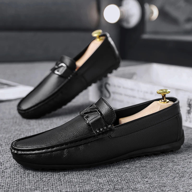 Luxury Brand Comfortable Men Moccasins Soft Male Driving Shoes Fashion Leather Men Casual Shoes Slip on Italian Formal Loafers - Xlam