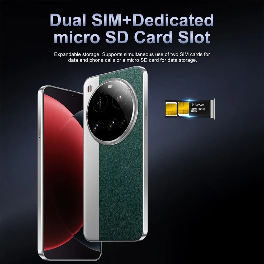 New M15 Ultra Original Cellphones 7.3inch Smartphone 4G 5G Dual SIM Mobile Phones Android 14 Global Version 8000mAh Cell Phone - Xlam