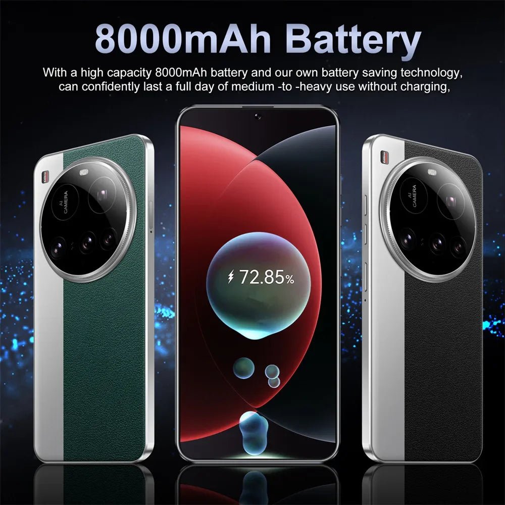 New M15 Ultra Original Cellphones 7.3inch Smartphone 4G 5G Dual SIM Mobile Phones Android 14 Global Version 8000mAh Cell Phone - Xlam