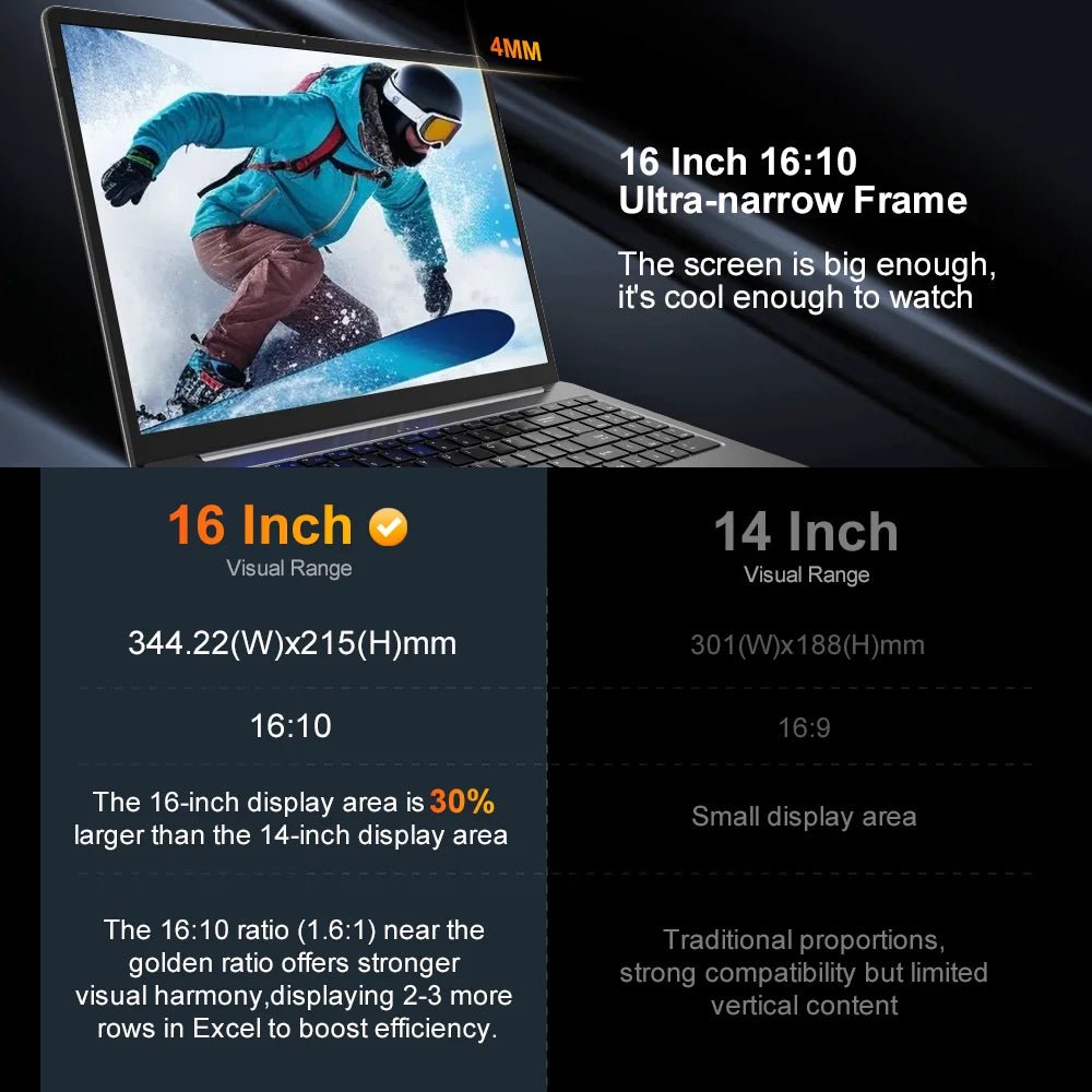 Ninkear A15 Pro Laptop 16GB 1TB AMD Ryzen 5 7430U 16 inch 120Hz 2560*1600 Display Screen Fingerprint Unlock Notebook Computer - Xlam