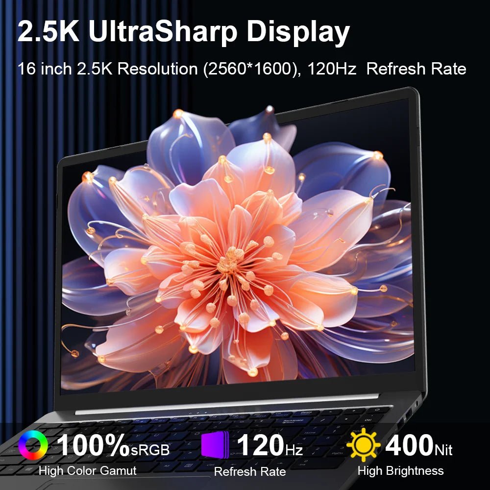 Ninkear A15 Pro Laptop 16GB 1TB AMD Ryzen 5 7430U 16 inch 120Hz 2560*1600 Display Screen Fingerprint Unlock Notebook Computer - Xlam