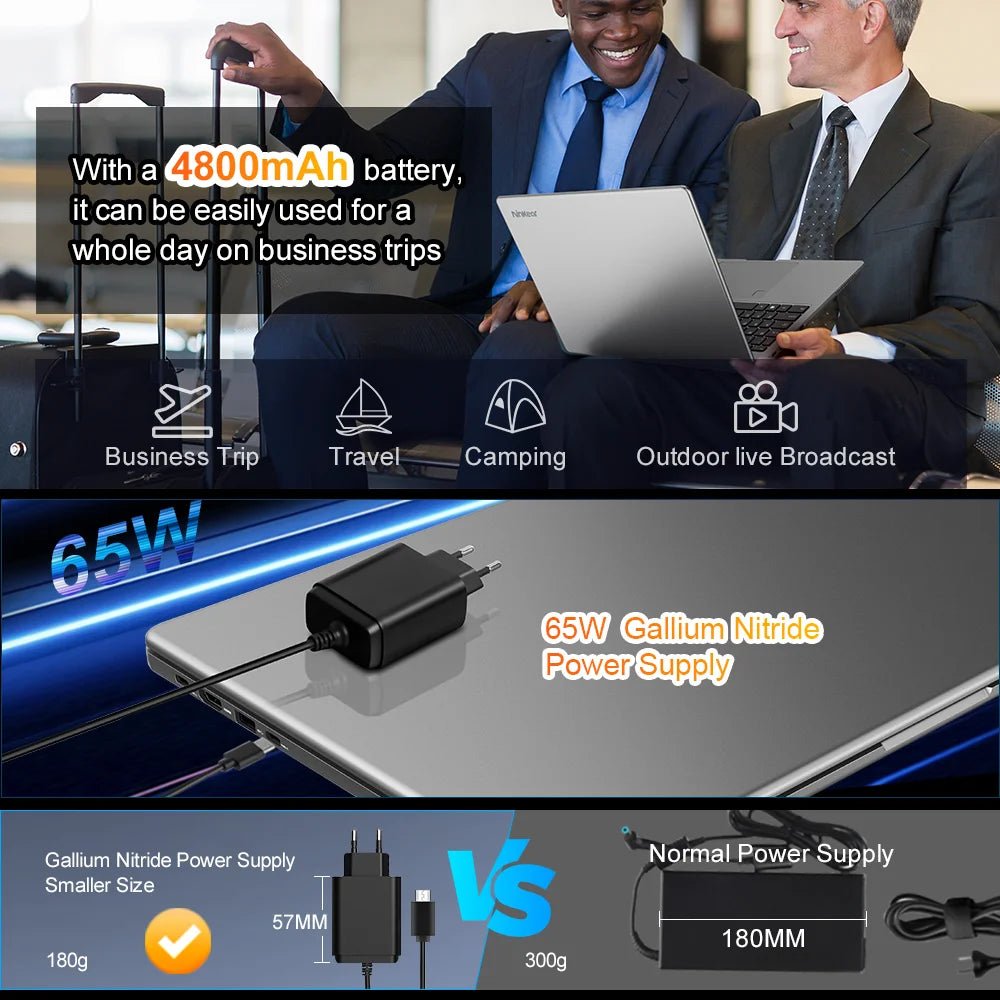Ninkear A15 Pro Laptop 16GB 1TB AMD Ryzen 5 7430U 16 inch 120Hz 2560*1600 Display Screen Fingerprint Unlock Notebook Computer - Xlam