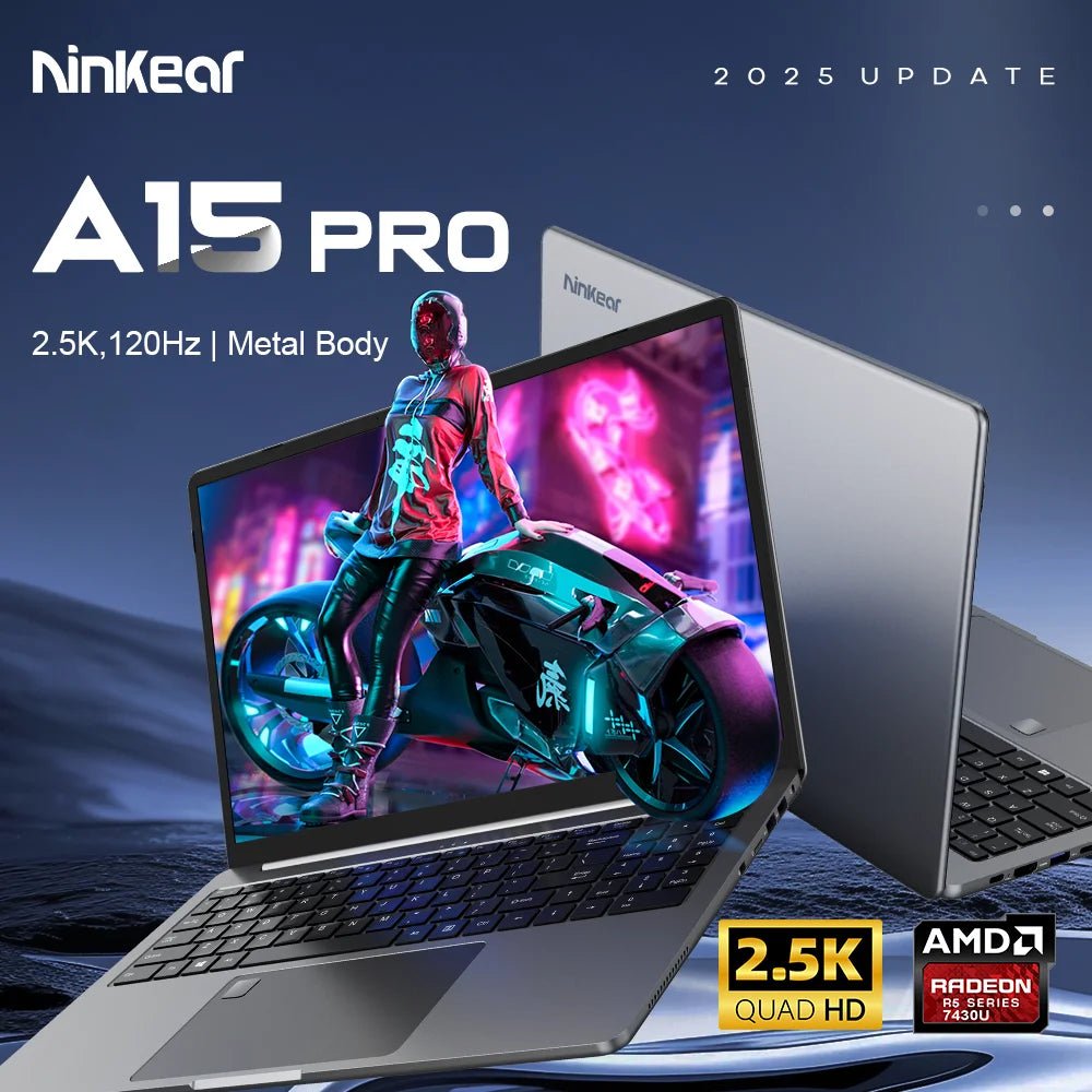Ninkear A15 Pro Laptop 16GB 1TB AMD Ryzen 5 7430U 16 inch 120Hz 2560*1600 Display Screen Fingerprint Unlock Notebook Computer - Xlam