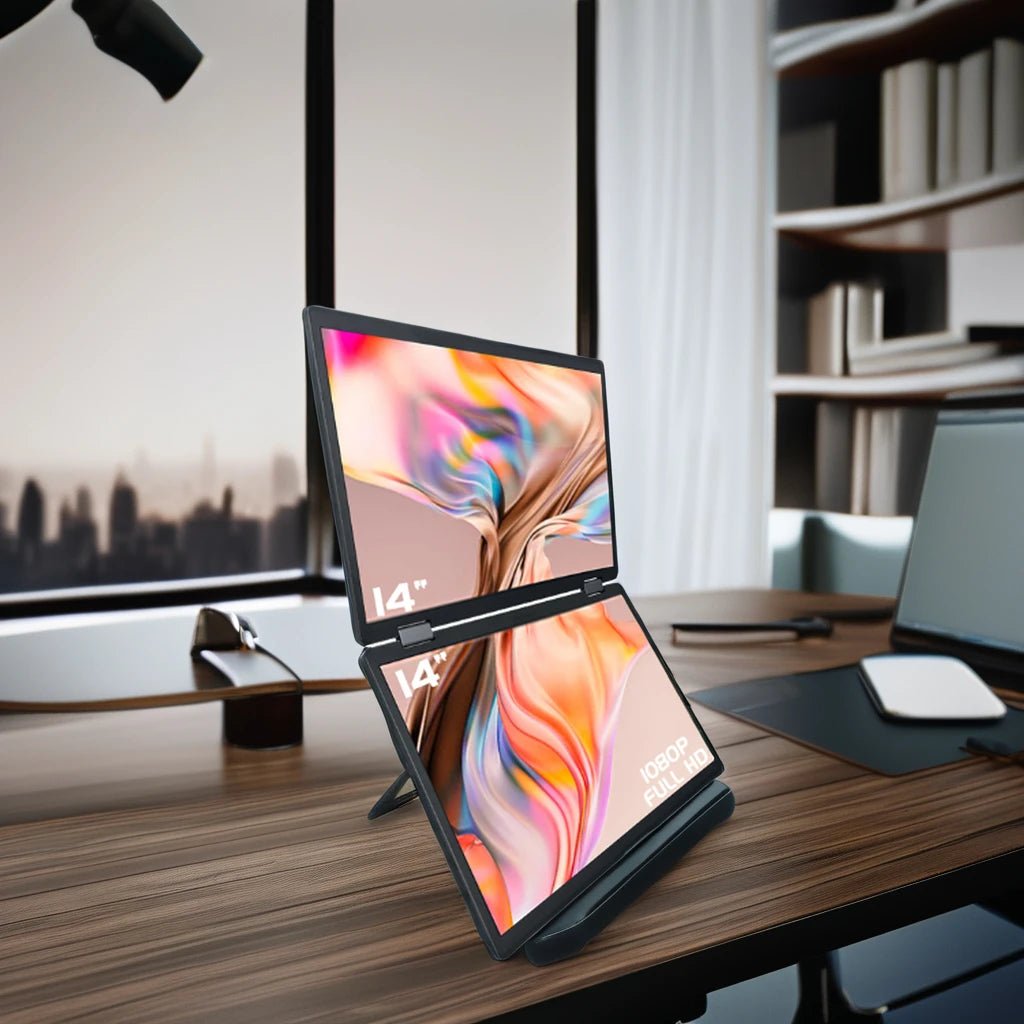 OEM & ODM 14\" Portable FHD 1080p IPS Dual Screen Monitor Extender USB Interface Backlit LCD Business Laptop Use Factory Direct - Xlam