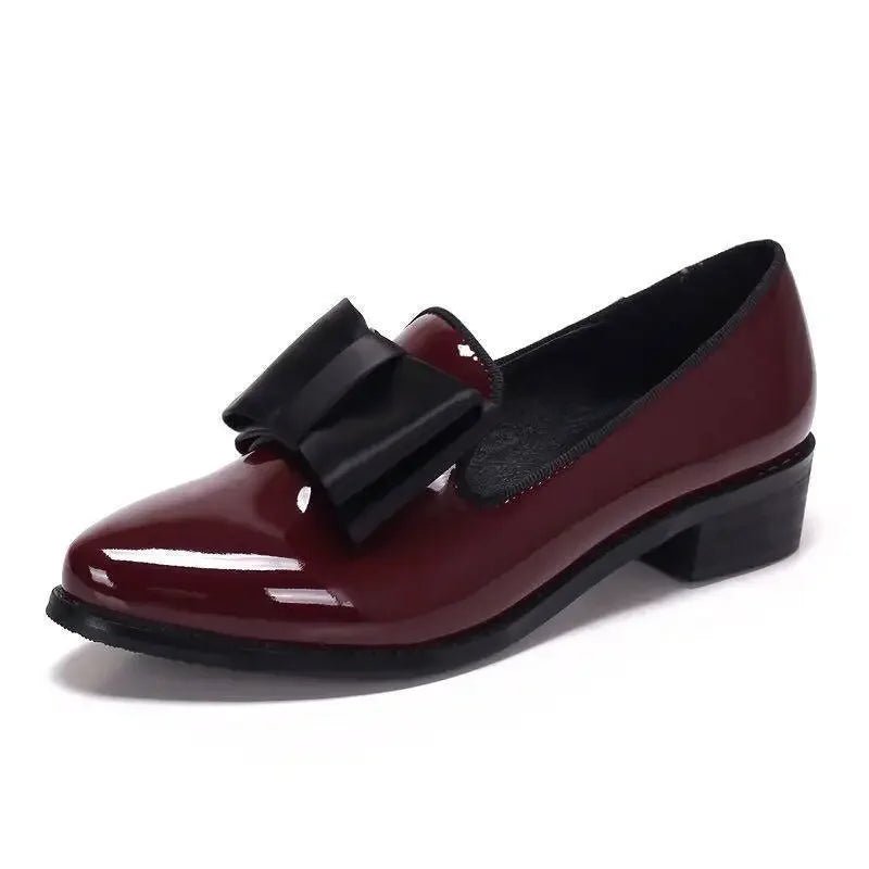 Pointed Toe Women Flats Shoes Bow Women Shoes Patent Leather Casual Single Summer Ballerina Women Shallow Mouth Shoes - Xlam