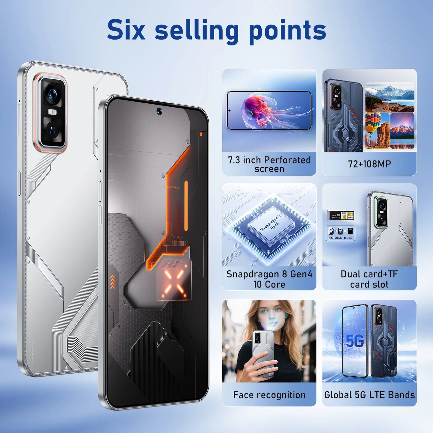 Tablet protective case For 2025 HOT New GT30 Pro 7.3HD Global Edition Original Smart Dual Card 7800mAh Battery - Xlam