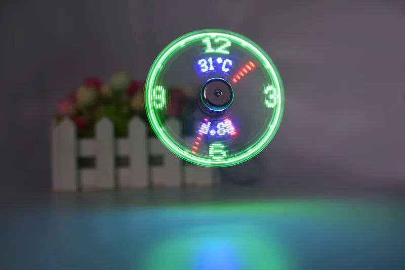 USB Fans Mini Time Display Creative Gft With LED Light New Cool Gadgets Products For Laptop PC Dropship 2025 - Xlam