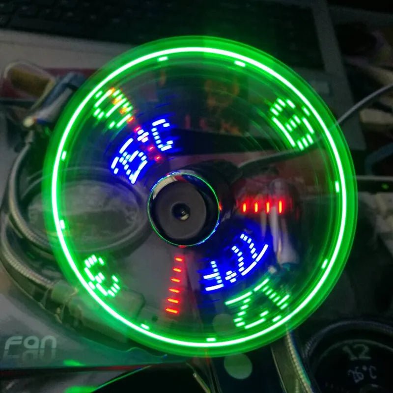 USB Fans Mini Time Display Creative Gft With LED Light New Cool Gadgets Products For Laptop PC Dropship 2025 - Xlam