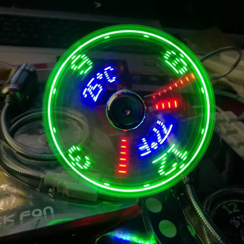 USB Fans Mini Time Display Creative Gft With LED Light New Cool Gadgets Products For Laptop PC Dropship 2025 - Xlam