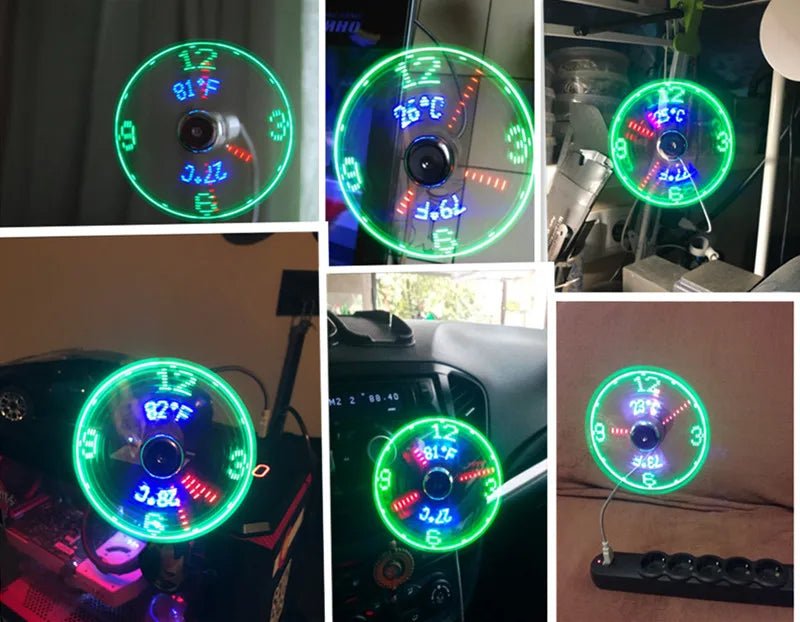 USB Fans Mini Time Display Creative Gft With LED Light New Cool Gadgets Products For Laptop PC Dropship 2025 - Xlam