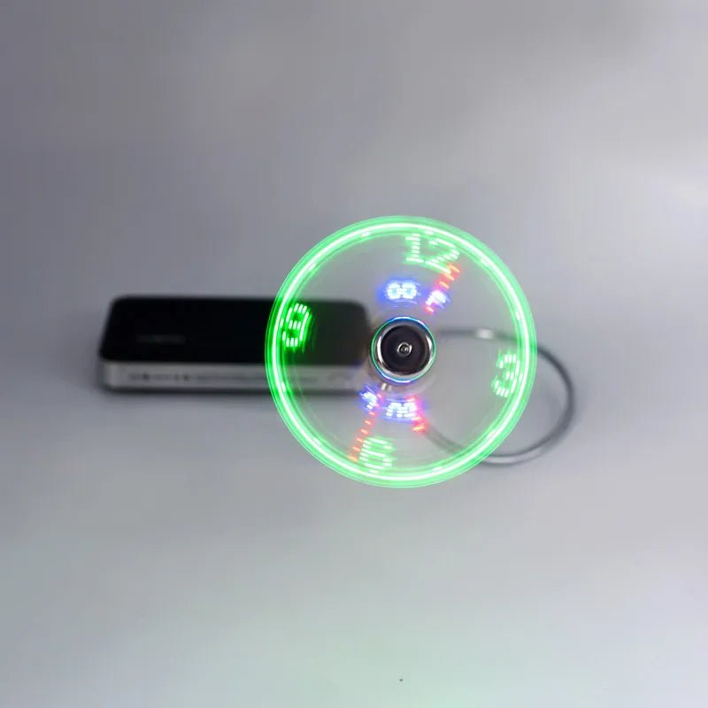 USB Fans Mini Time Display Creative Gft With LED Light New Cool Gadgets Products For Laptop PC Dropship 2025 - Xlam