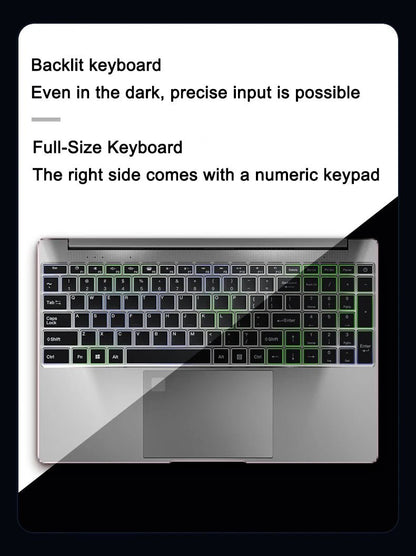 2025 New 15.6" Lightweight Laptop N95 32GB+2048GB FHD IPS Display 7500mAh Battery Backlit Keyboard Fingerprint Unlock - Xlam