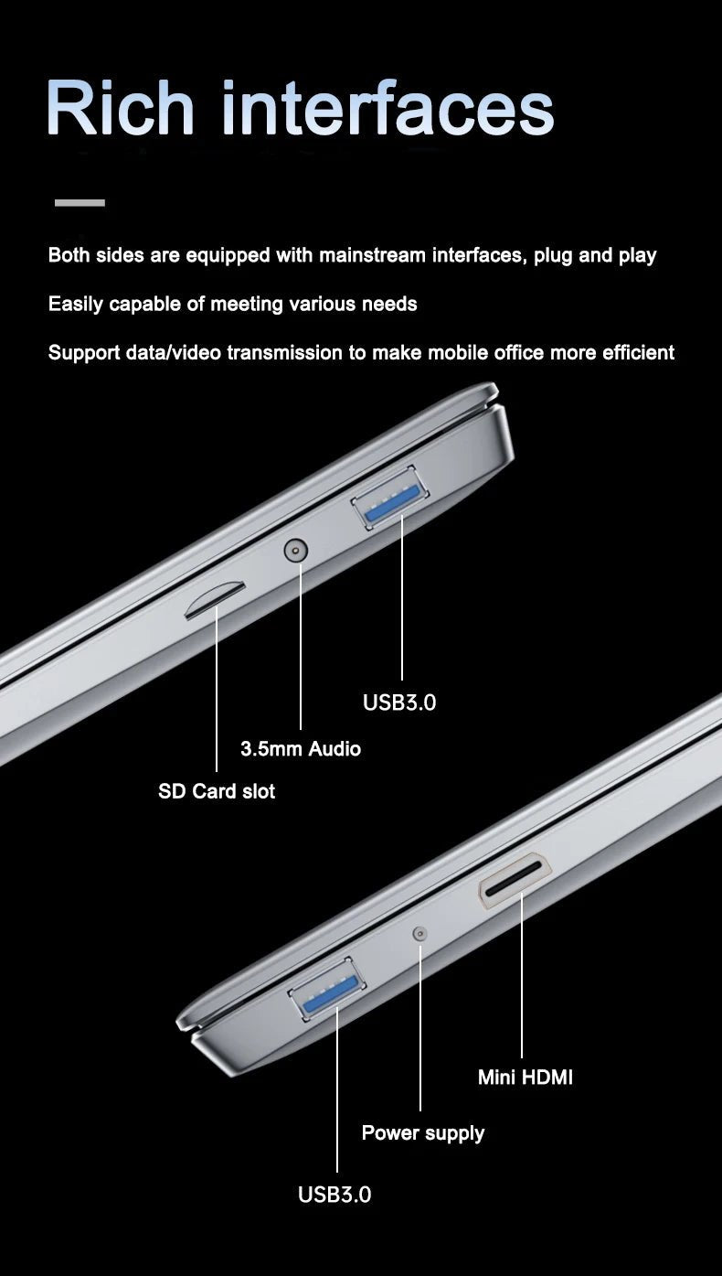 2025 New 15.6" Lightweight Laptop N95 32GB+2048GB FHD IPS Display 7500mAh Battery Backlit Keyboard Fingerprint Unlock - Xlam