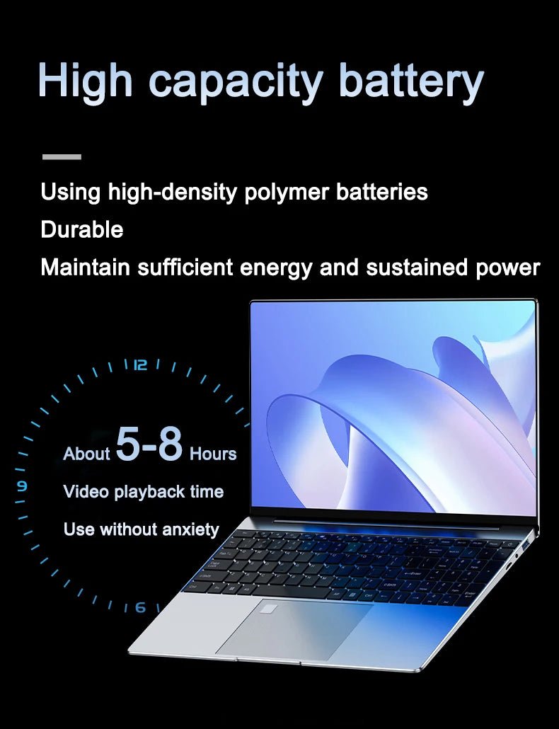 2025 New 15.6" Lightweight Laptop N95 32GB+2048GB FHD IPS Display 7500mAh Battery Backlit Keyboard Fingerprint Unlock - Xlam