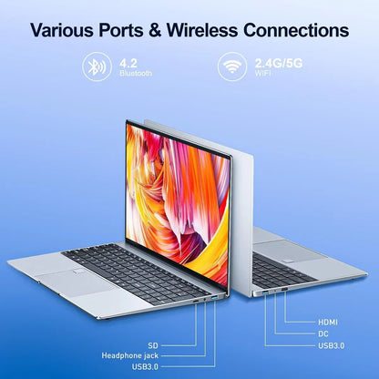 2025 New 15.6" Lightweight Laptop N95 32GB+2048GB FHD IPS Display 7500mAh Battery Backlit Keyboard Fingerprint Unlock - Xlam