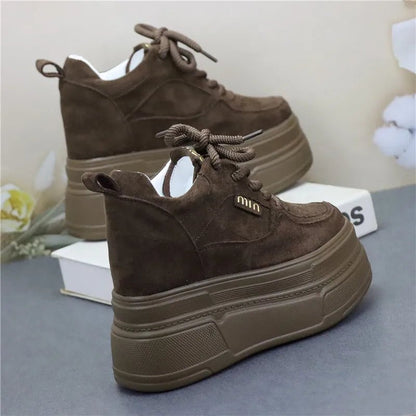 2025 New Arrival Women's Thick Sole Hidden Heel Sneakers Spring Autumn Soft Sole Platform Shoes for Petite Girls - Xlam