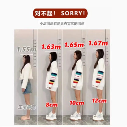 2025 New Arrival Women's Thick Sole Hidden Heel Sneakers Spring Autumn Soft Sole Platform Shoes for Petite Girls - Xlam