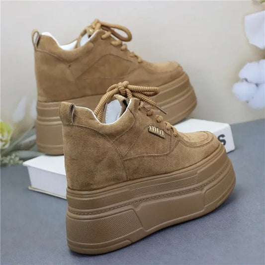 2025 New Arrival Women's Thick Sole Hidden Heel Sneakers Spring Autumn Soft Sole Platform Shoes for Petite Girls - Xlam
