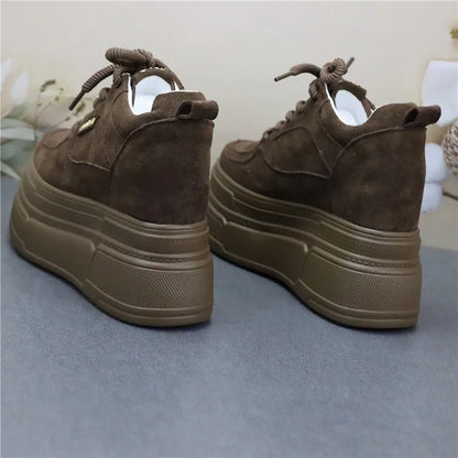 2025 New Arrival Women's Thick Sole Hidden Heel Sneakers Spring Autumn Soft Sole Platform Shoes for Petite Girls - Xlam