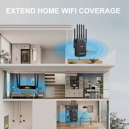 3000M Wireless WiFi Repeater 2.4Ghz 5GHz Dual Band WiFi6 Router 802.11AX Long Range WiFi Booster Signal Extender Amplifier WPS - Xlam
