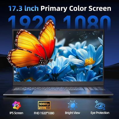 ACEKAMAS 17.3" Laptop Computer Windows 11 Pro Intel N5095 Fingerprint Office Laptops 16GB RAM 1TB SSD Portable Notebook PC Gamer - Xlam